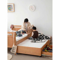 Solid Wood Bunk Bed with Pull-Out Trundle and Storage Drawers, Multi-functional Children's Bed for Kids' Room