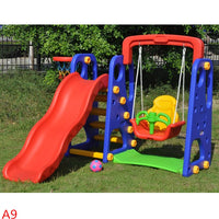 Kids Indoor 5-in-1 Large Slide and Swing Set for Toddlers and Preschoolers, Home Playground Toy