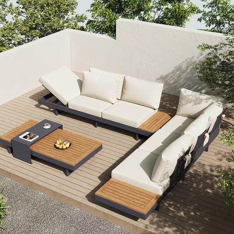 Outdoor Aluminum Alloy Sofa Set Weatherproof Sun-Resistant Patio Villa Hotel Balcony Furniture