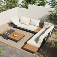 Outdoor Aluminum Alloy Sofa Set Weatherproof Sun-Resistant Patio Villa Hotel Balcony Furniture