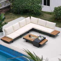 Outdoor Aluminum Alloy Sofa Set Weatherproof Sun-Resistant Patio Villa Hotel Balcony Furniture