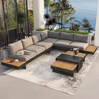 Outdoor Aluminum Alloy Sofa Set Weatherproof Sun-Resistant Patio Villa Hotel Balcony Furniture