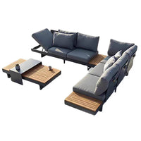 Outdoor Aluminum Alloy Sofa Set Weatherproof Sun-Resistant Patio Villa Hotel Balcony Furniture