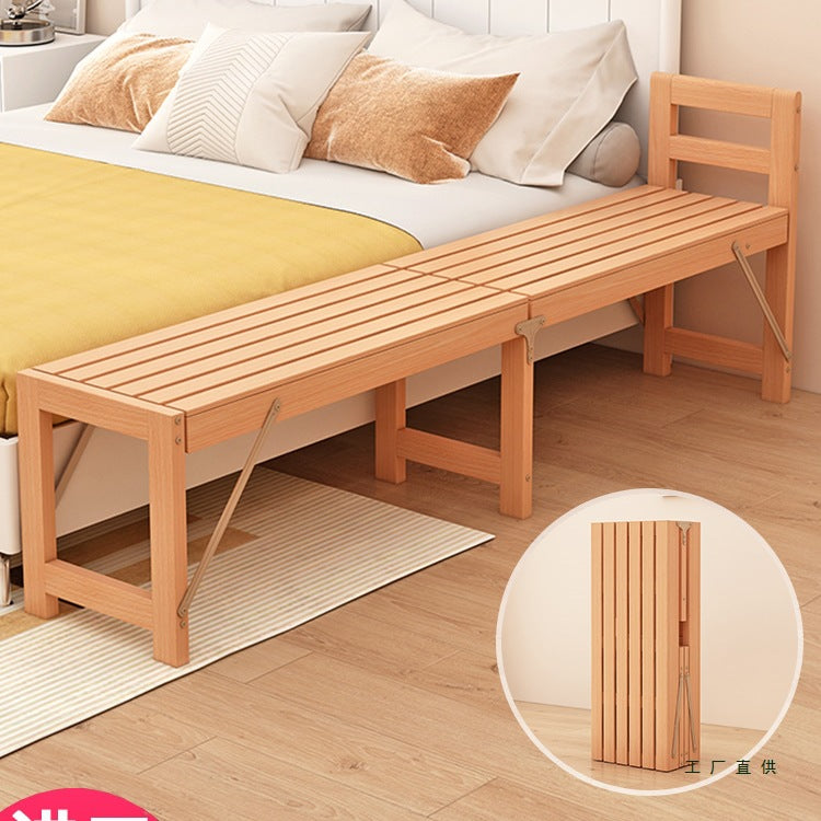 Beechwood Kids' Extendable Bed Solid Wood Foldable with Guardrail Baby Crib Extension Bed Adult Sleepable Bedside Bed