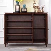 American Solid Wood Shoe Cabinet with 2 or 3 Doors, Living Room Partition, Wooden Entryway Cabinet, Balcony Multi-layer Storage Organizer