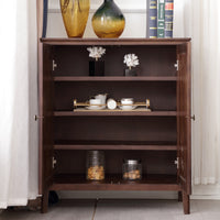 American Solid Wood Shoe Cabinet with 2 or 3 Doors, Living Room Partition, Wooden Entryway Cabinet, Balcony Multi-layer Storage Organizer