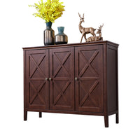 American Solid Wood Shoe Cabinet with 2 or 3 Doors, Living Room Partition, Wooden Entryway Cabinet, Balcony Multi-layer Storage Organizer