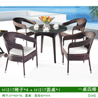 Outdoor Rattan Wicker Furniture Set for Villa Courtyard Balcony Resort - PE Imitation Rattan Table and Chairs