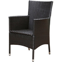 Outdoor Rattan Wicker 5-Piece Patio Balcony Furniture Set with All-Inclusive Chairs and Coffee Table for Leisure