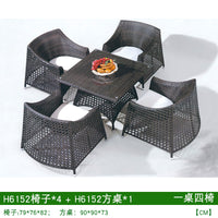 Outdoor Rattan Wicker Furniture Set for Villa Courtyard Balcony Resort - PE Imitation Rattan Table and Chairs