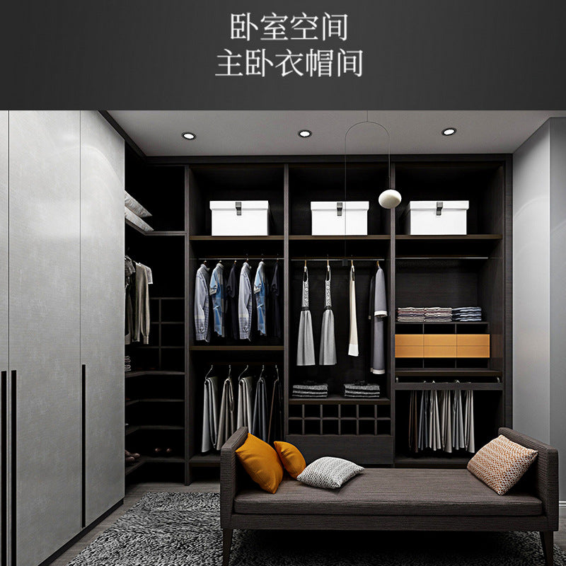 Modern Minimalist Wardrobe with Sliding Doors for Small Apartments, Economical Home Closet and Cloakroom Combination