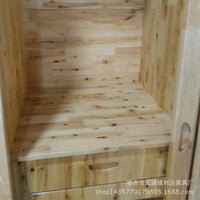 Modern Minimalist Cedar Wood Wardrobe Combination Three-Door Sliding Closet Bedroom Storage Cabinet