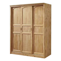 Modern Minimalist Cedar Wood Wardrobe Combination Three-Door Sliding Closet Bedroom Storage Cabinet
