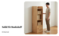 Multifunctional Solid Wood Bookshelf Large Capacity Floor Standing Bookcase Stable and Sturdy Freestanding Bookshelf Heavy Duty for Children, Book Lovers, Homeowners, Living Room, Bedroom