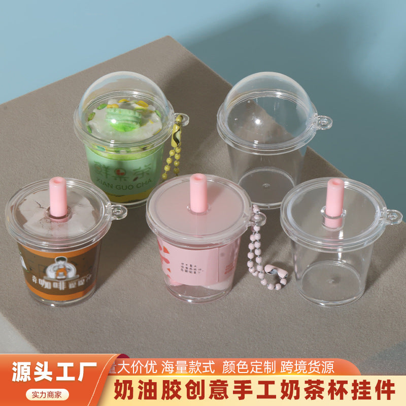 DIY Milk Tea Cup Mini Toy Set for Kids Creative Ice Cream Cup Sticker Material Kit Boys and Girls Pretend Play