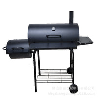 Large Charcoal Smoker Grill Outdoor Home Thickened American BBQ Grill Camping Charcoal Oven with Double Side Panels
