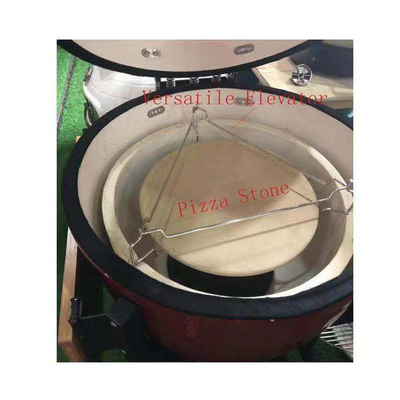 Kamado Grill Versatile Elevator Double-Layer Tripod Pizza Pan Rack BBQ Accessories