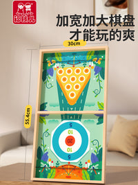 Wooden Fast Sling Puck Game Set - 3-in-1 Board Game for Kids and Adults, Family Interactive Tabletop Toy