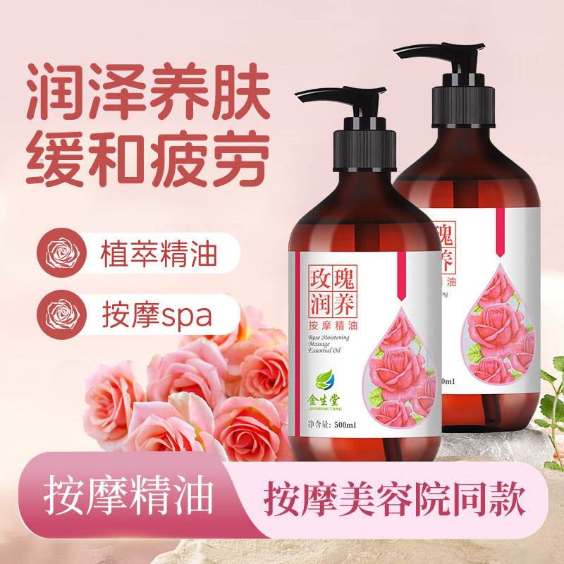 Rose Massage Essential Oil for Body, Spa, and Meridian Scraping - No-Rinse Formula for Men and Women