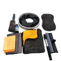 10-Piece Car Cleaning Kit with Washing Towels, Mitt, Foldable Bucket, Polishing Cloth, Sponge, and Wheel Brush