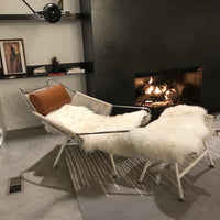 Danish Designer Flag Halyard Chair Wabi-Sabi Lounge Chair Wool Hand-Woven Seat Modern Creative Leisure Chair
