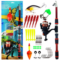 Kids Fishing Rod and Reel Combo Set for Beginners, Telescopic Lure Rod for 4-Year-Old Children