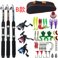 Kids Telescopic Lure Fishing Rod Set 1.5m Sea Rod Kit Short Section Rod Reel Fishing Gear for Beginners Lure Sea Fishing