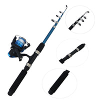 Kids Telescopic Lure Fishing Rod Set 1.5m Sea Rod Kit Short Section Rod Reel Fishing Gear for Beginners Lure Sea Fishing
