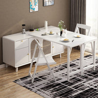 Solid Wood Folding Dining Table with Side Cabinet, Island Bar, Small Household Retractable Dining Table against Wall Storage Cabinet