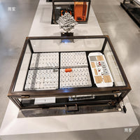 Vintage Steel and Glass Display Cabinet for Collectibles, Dustproof Countertop Showcase for Figurines