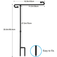 Garden Flag Pole Outdoor Decoration Metal Stand with Anti-Wind Clips