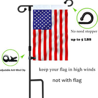 Garden Flag Pole Outdoor Decoration Metal Stand with Anti-Wind Clips