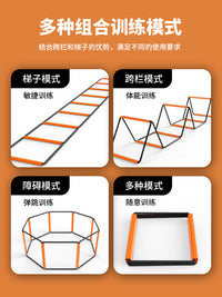 Multi-functional Butterfly Folding Ladder Kids Agility Ladder Physical Training Jump Grid Hurdle Basketball Footwork Trainer Rope Ladder