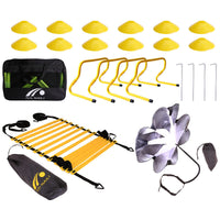 Agility Ladder Training Kit with Hurdles, Cones, Resistance Parachute for Soccer Football Speed Training