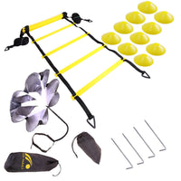 Agility Ladder Training Kit with Hurdles, Cones, Resistance Parachute for Soccer Football Speed Training