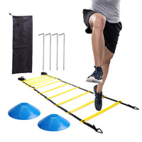 Agility Ladder Training Kit with Hurdles, Cones, Resistance Parachute for Soccer Football Speed Training