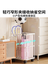 Portable Sports Equipment Storage Rack for Basketballs, Badminton Rackets, Yoga Mats - Home Ball Organizer Shelf