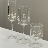 Hand-Painted Wisteria Heat-Resistant Water Bottle & Champagne Red Wine Glass Set for Wedding Favors