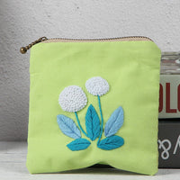 DIY Embroidery Coin Purse Kit for Beginners, Creative Handmade Fabric Craft Material Pack for Adults, Ribbon Embroidery