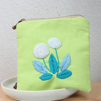 DIY Embroidery Coin Purse Kit for Beginners, Creative Handmade Fabric Craft Material Pack for Adults, Ribbon Embroidery