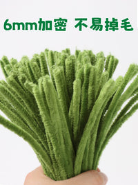 DIY Chenille Stem Craft Kit for Kids and Adults - Tulip Sunflower Bouquet Making Supplies - Green Series Pipe Cleaners
