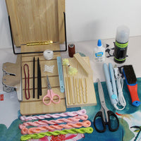 Intangible Cultural Heritage Velvet Flower DIY Kit with Flocking Stand - Beginner-Friendly Silk Thread Set