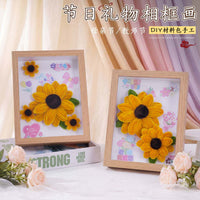 Sunflower Chenille Stem DIY Craft Kit, Photo Frame Ornament, Mother's Day Teacher's Day Gift for Kids