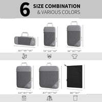 Travel Compression Packing Cubes Set with Shoe Bag, Mesh Visible Luggage Organizer Bags