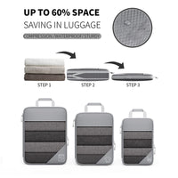 Travel Compression Packing Cubes Set with Shoe Bag, Mesh Visible Luggage Organizer Bags