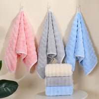 Bubble Fleece Towel Set - Absorbent, Lint-Free, Quick-Drying, Soft Bath and Face Towels