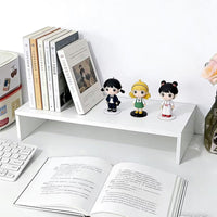 Wood-Plastic Desktop Organizer Rack with Drawers for Students, 2-Layer, Simple Chinese Style