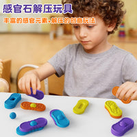 Sensory Fidget Toys Multi-Textured Sliding Decompression Board for Kids, Silicone Sensory Toy Set
