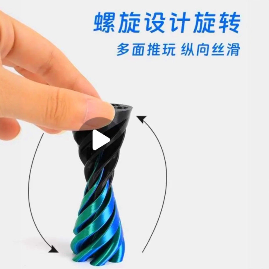 3D Printed Decompression Rotating Gyroscope Fidget Toy - Gourd, Christmas Tree, Spiral Cone, Pyramid Finger Spinner for Stress Relief