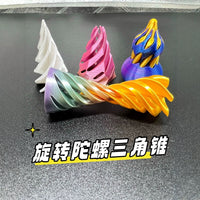 3D Printed Decompression Rotating Gyroscope Fidget Toy - Gourd, Christmas Tree, Spiral Cone, Pyramid Finger Spinner for Stress Relief